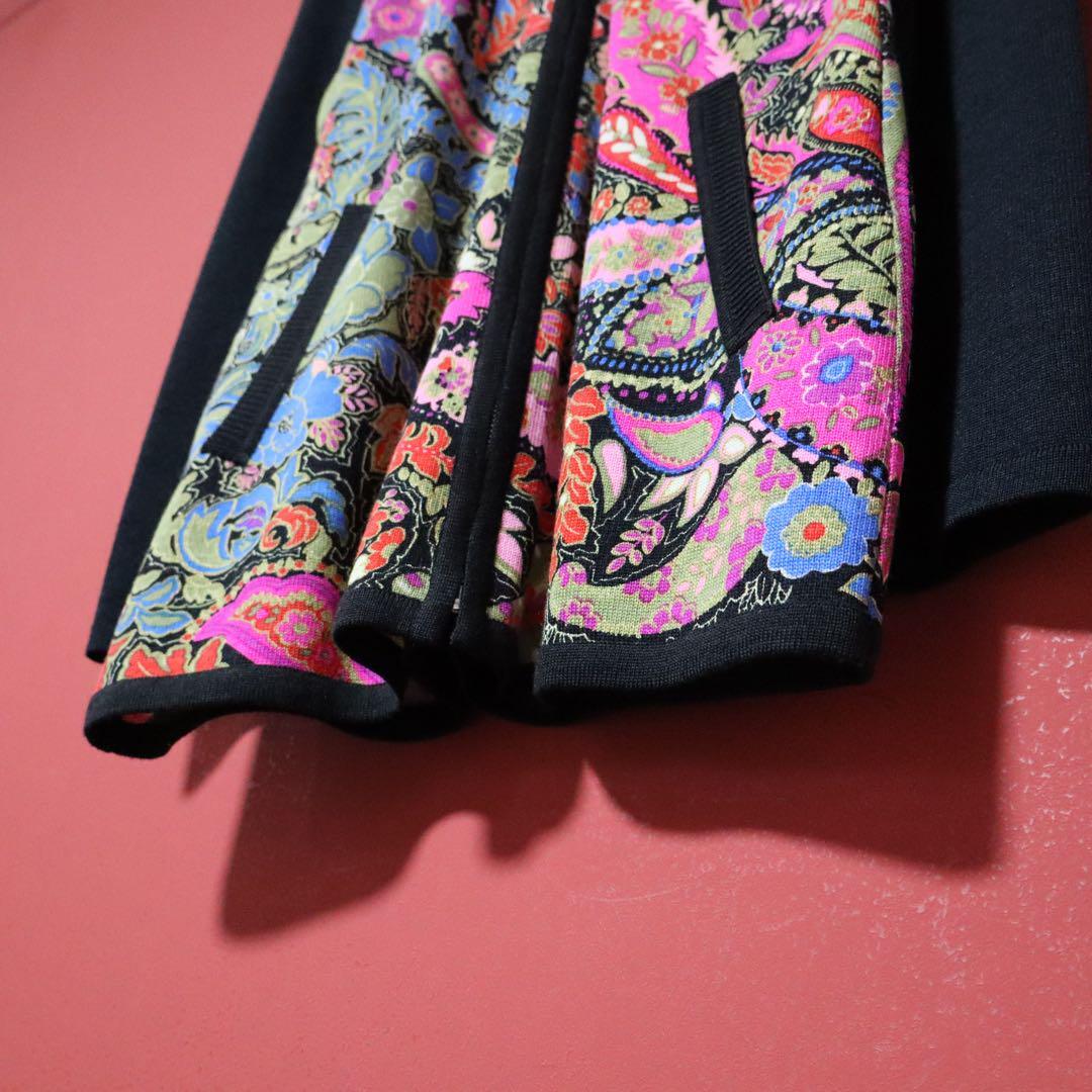 Vintage LEONARD Silk Blend Paisley Panel Knit Jacket Size M