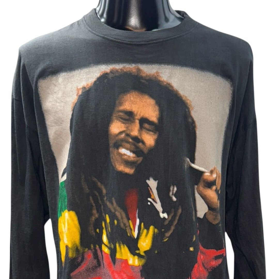 BOB MARLEY 1993 Vintage Faded Long Sleeve T-Shirt Size XL