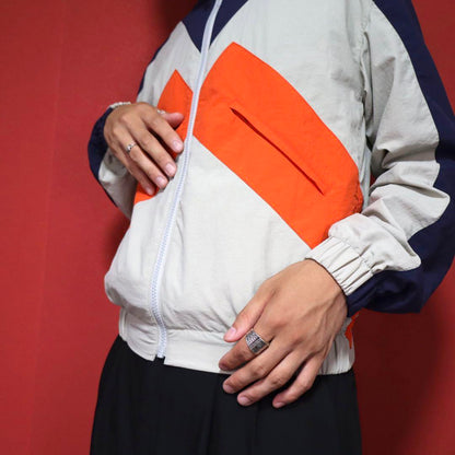 Kenzo Colorblock Logo Nylon Zip Jacket Size S
