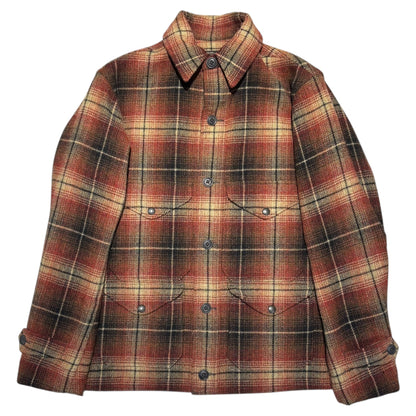 RRL Ombre Plaid Wool Hunting Jacket Red Beige Size S