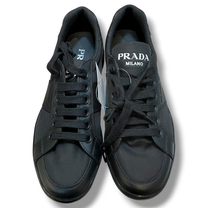 PRADA Nylon Leather Low-top Sneakers Black Size 5 1/2