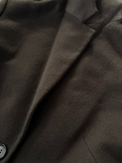 CELINE AW92 Wool Cashmere Tailored Dark Brown Blazer