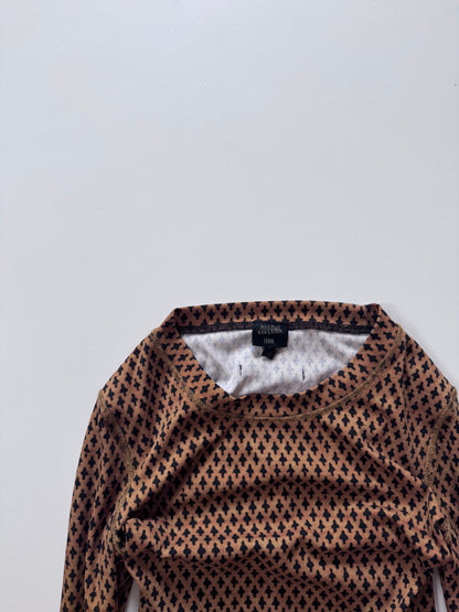 Jean Paul Gaultier Brown Henley Shirt Size XS