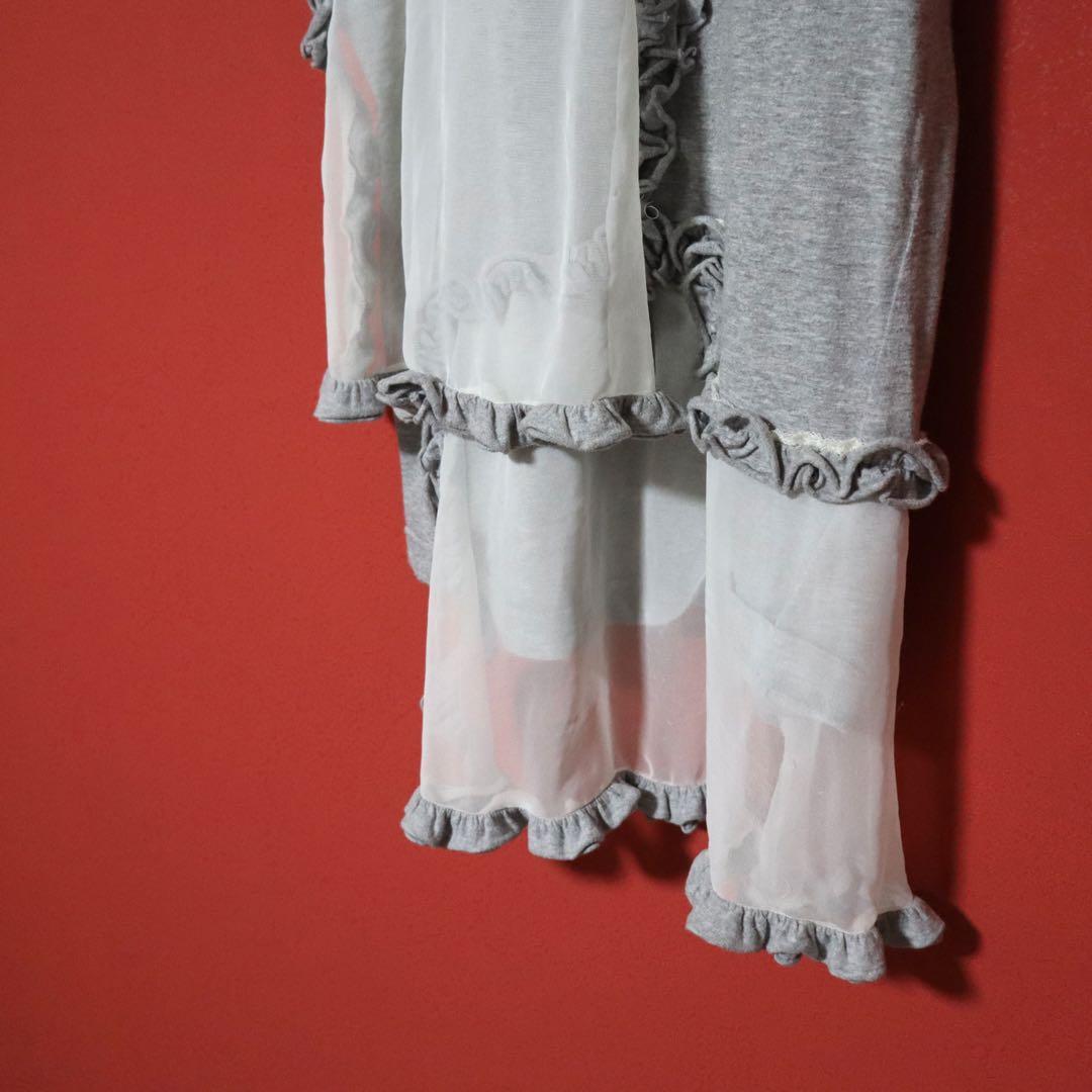 COMME des GARCONS 13SS Chiffon Ruffle T-Shirt Gray Size XS