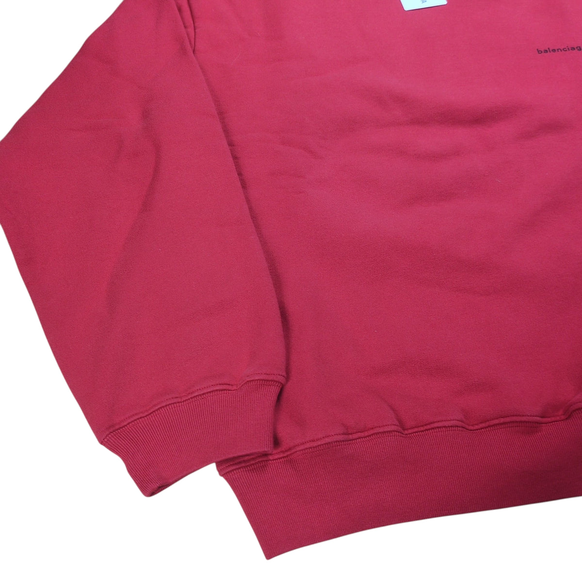 Balenciaga Red Cotton Mini Logo Printed Sweatshirt Size S