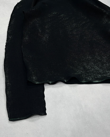 Iridescent Waffle Mock Neck Long Sleeve Tee Size XS