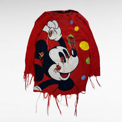 Cox Combo 90s Remake Boro Disney Jacquard Knit Size M