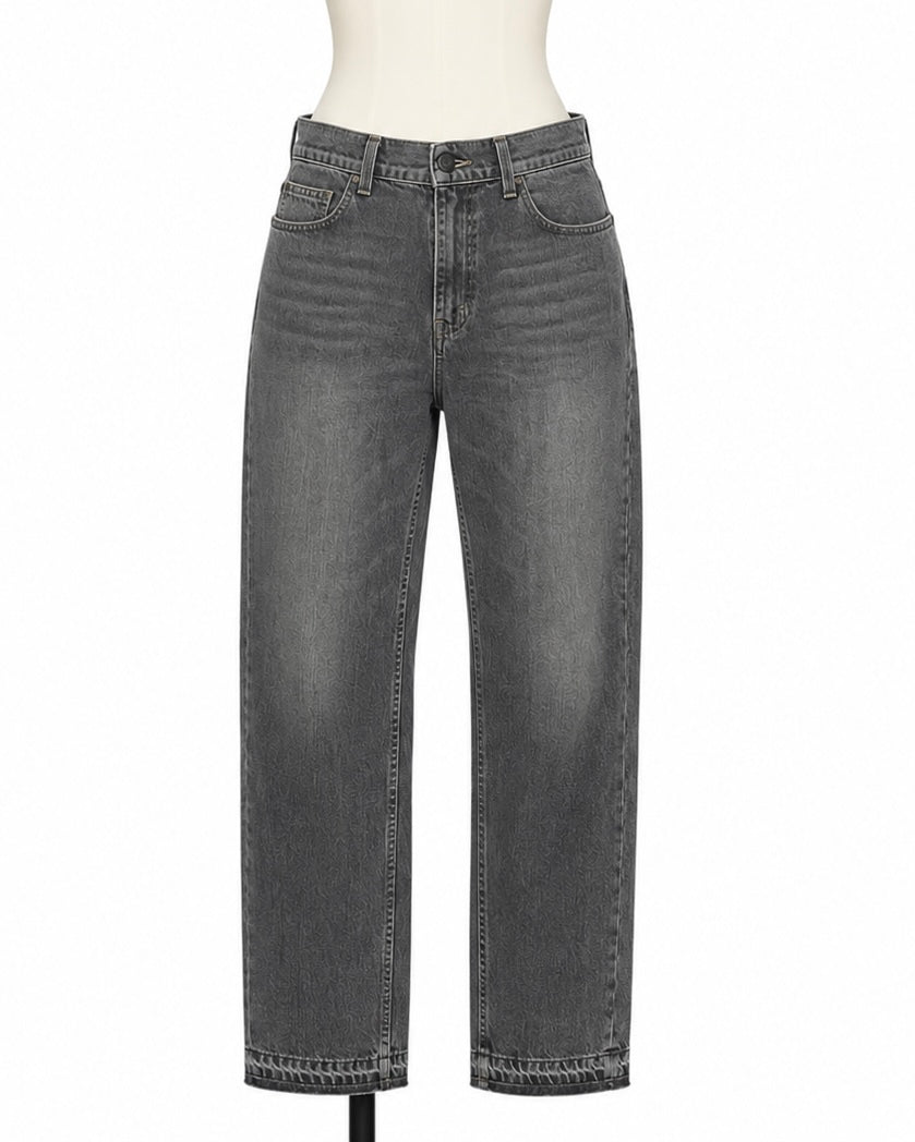 Stella McCartney Gray Wash Denim Pants Raw Hem