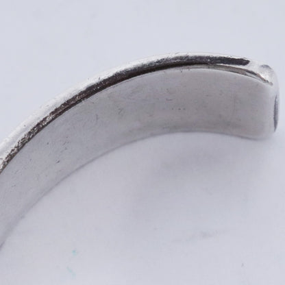 GORO'S Silver Flat Bangle Bracelet Gold Metal Size M