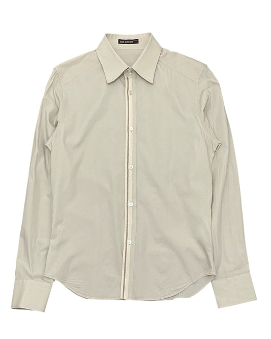Neil Barrett long sleeve button down shirt with stripe Beige Size S