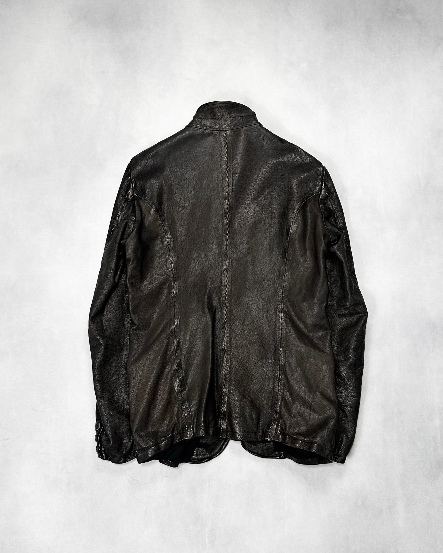 Isamu Katayama Backlash Garment-Dyed Leather Jacket Size M