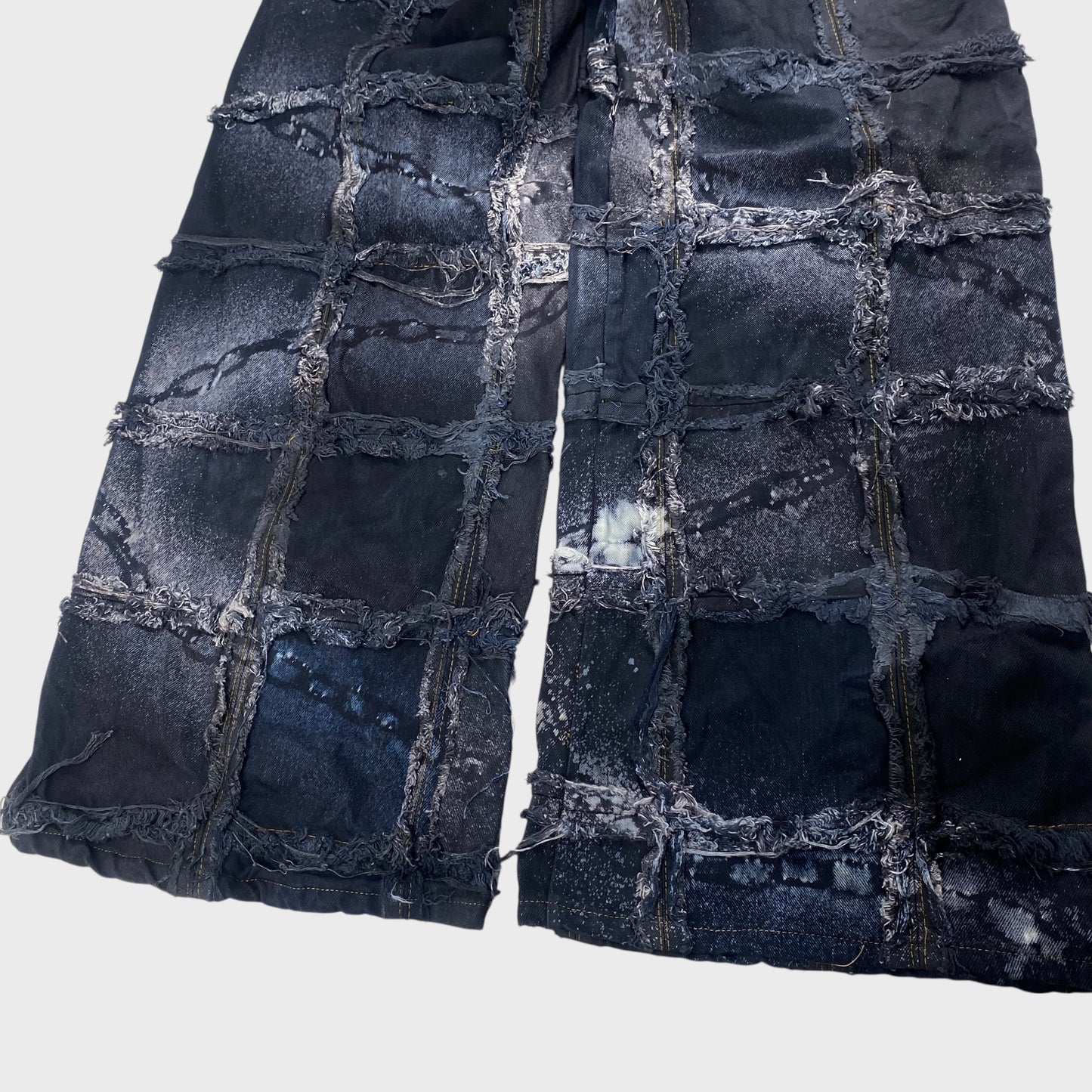 REMAKE Reconstructed Patchwork Chain Black Baggy Size 31