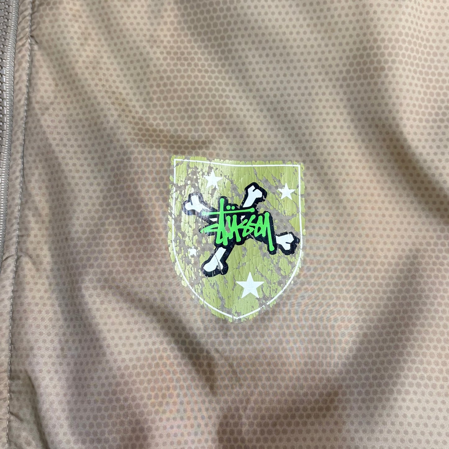 Vintage Stussy Beige Quilted Bomber Jacket Size L