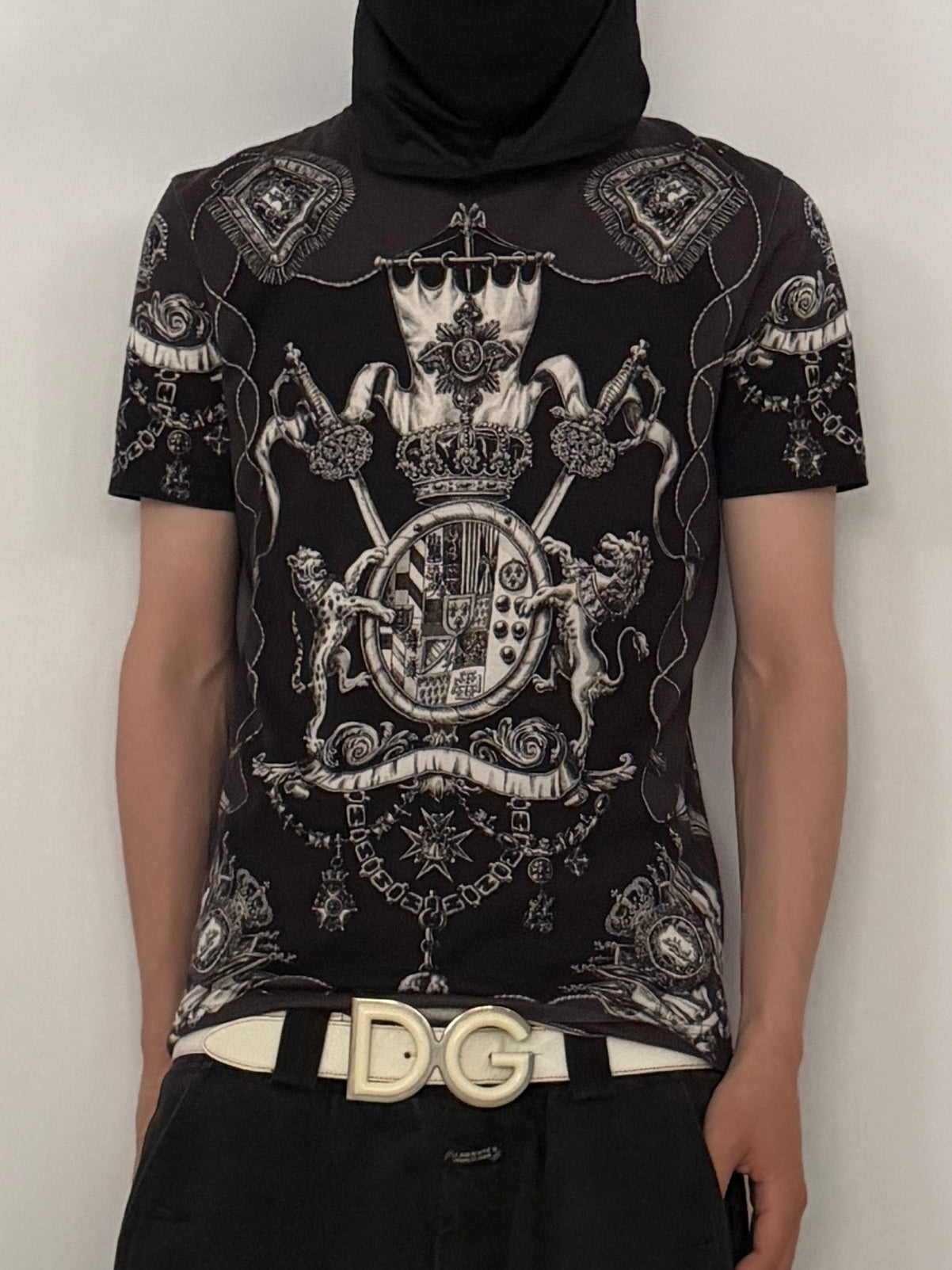 DOLCE&GABBANA Cotton All-Over Pattern T-Shirt Size 44