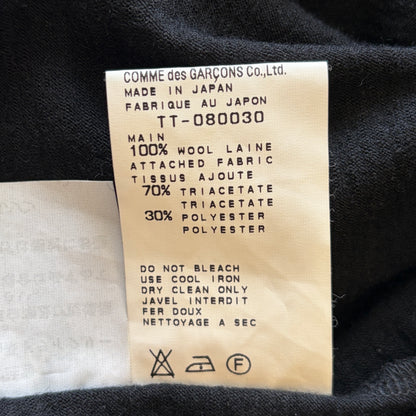 Japanese Brand tricot CDG Black Long Sleeve Shirt Size XS
