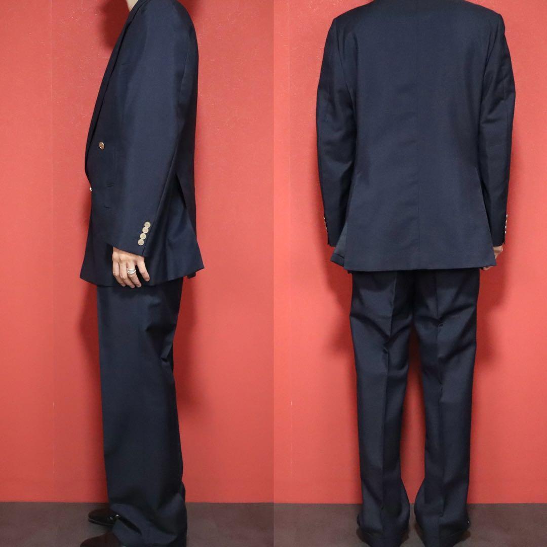 Burberrys 90s Wool Mohair Gold Button DB Suit Jacket