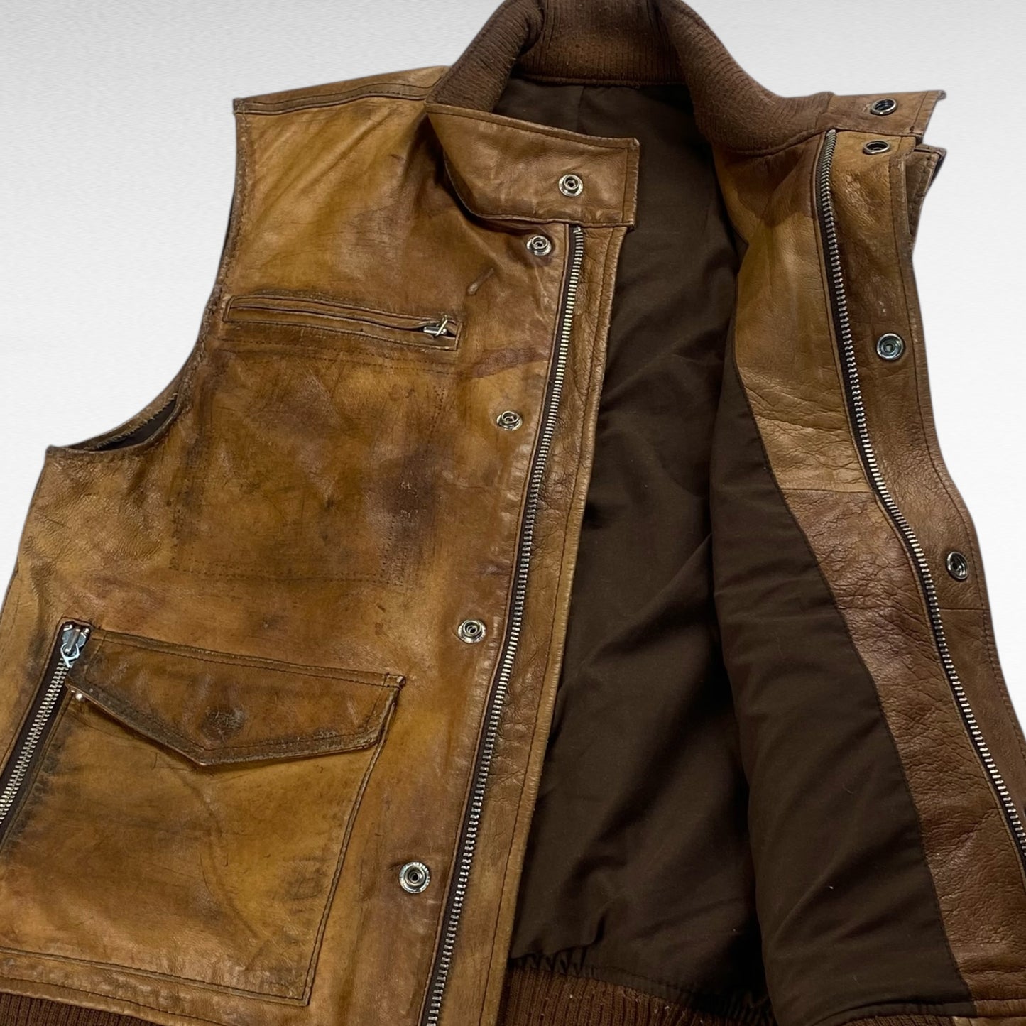 GP Leather Vest Brown Size S
