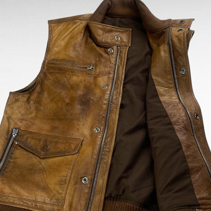 GP Leather Vest Brown Size S