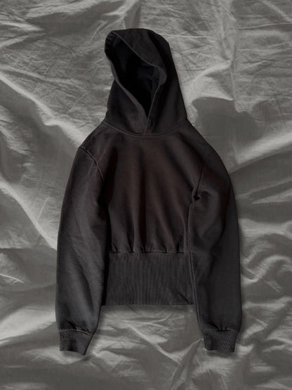 BALENCIAGA 2020s Cotton Cropped Hoodie Black Size XS