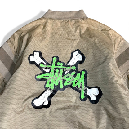 Vintage Stussy Beige Quilted Bomber Jacket Size L