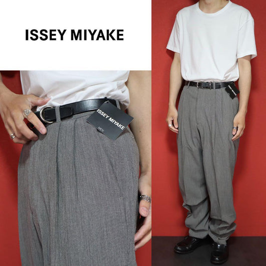 Issey Miyake Gray Wool Rayon Long Double Pleated Size L