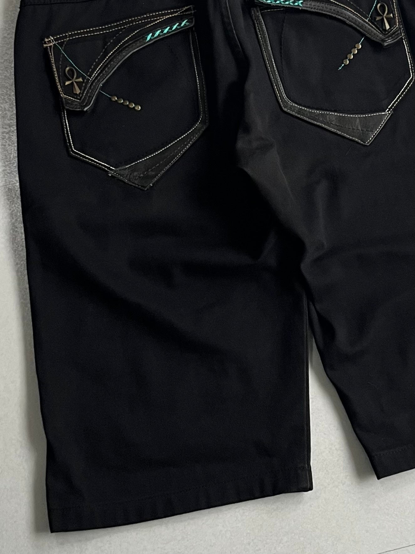 Pelle Pelle Black Denim Shorts Size W38