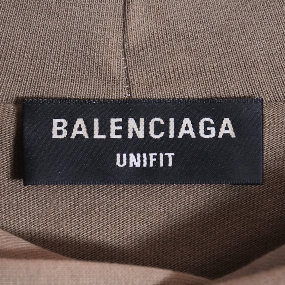 BALENCIAGA Destroyed Pullover Hoodie Brown Size XS