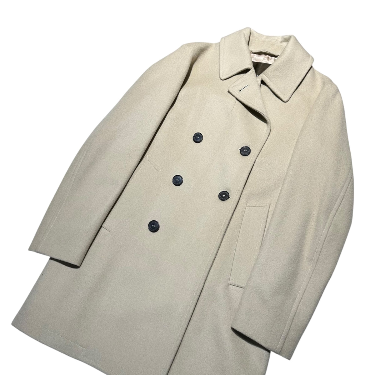 MACKINTOSH Melton Double Half Coat Ivory Size 38