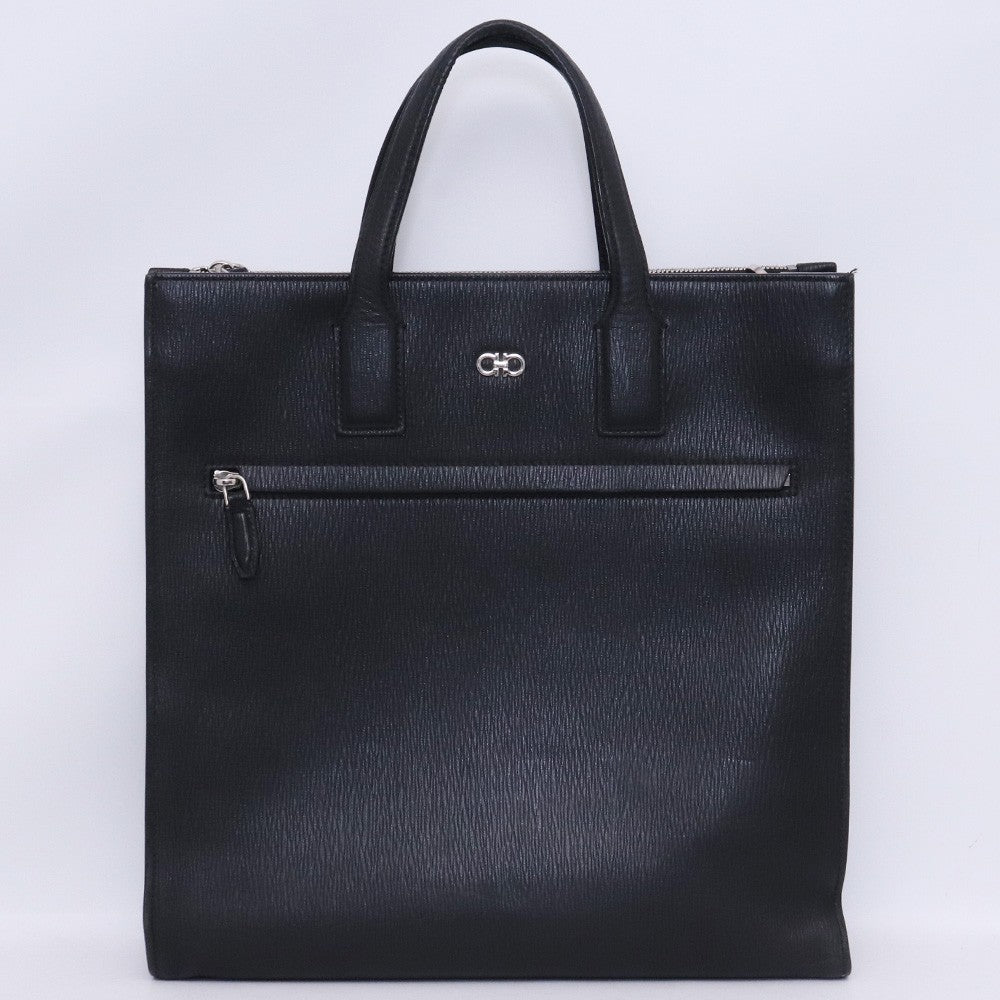SALVATORE FERRAGAMO Gancini 2WAY Leather Bag Black Size F