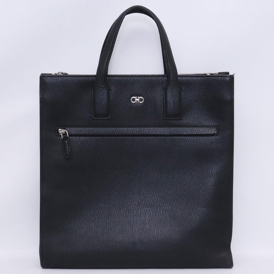 SALVATORE FERRAGAMO Gancini 2WAY Leather Bag Black Size F