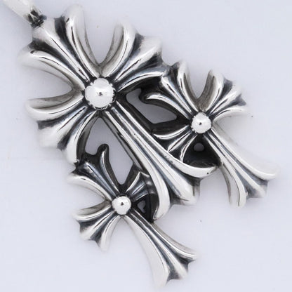 CHROME HEARTS Triple CH Cross Small Necklace Size F
