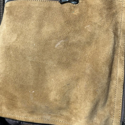 DOLCE&GABBANA Knit Sleeve Suede Zip Jacket Brown Size 48