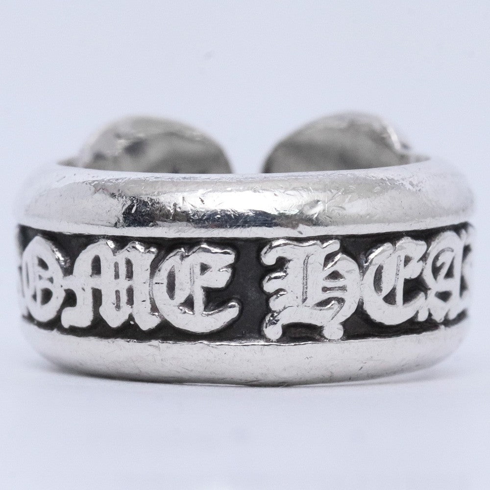 Chrome Hearts Small Scroll Label Ring Silver Size JP 4.5