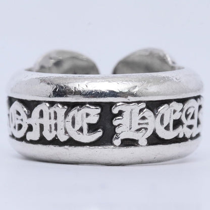 Chrome Hearts Small Scroll Label Ring Silver Size JP 4.5