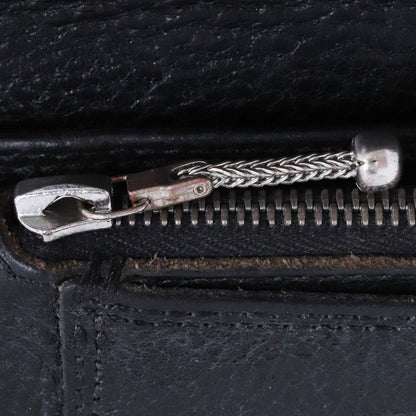 CHROME HEARTS 1Zip Cross Button Leather Wallet Black Size F