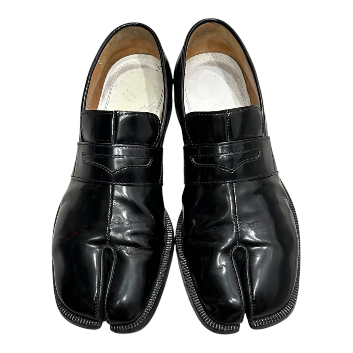 MAISON MARGIELA Tabi Coin High-Shine Leather Loafers Size 38