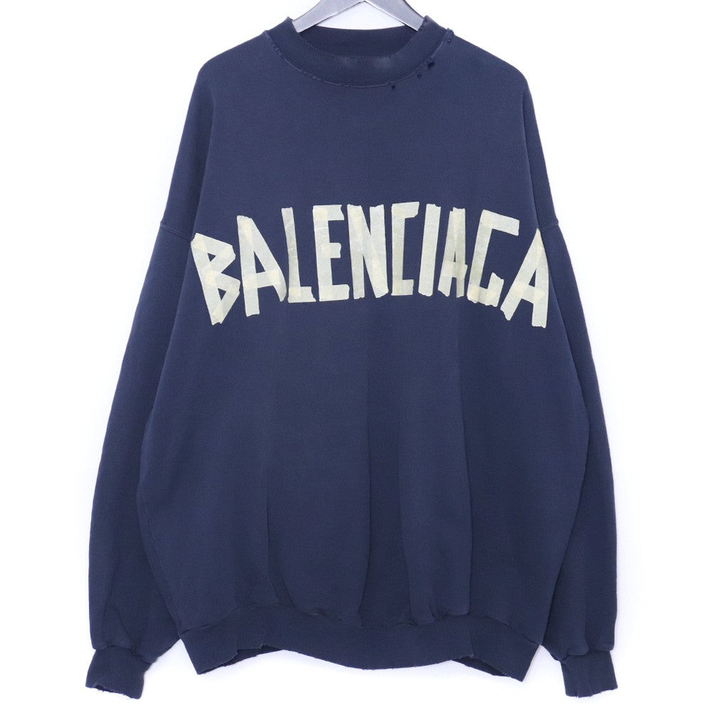 BALENCIAGA 23AW Tape Type Long Sleeve T-Shirt Navy Size L