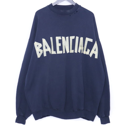 BALENCIAGA 23AW Tape Type Long Sleeve T-Shirt Navy Size L