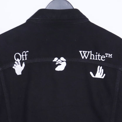 OFF-WHITE Logo Printed Denim Jacket Black Size XL