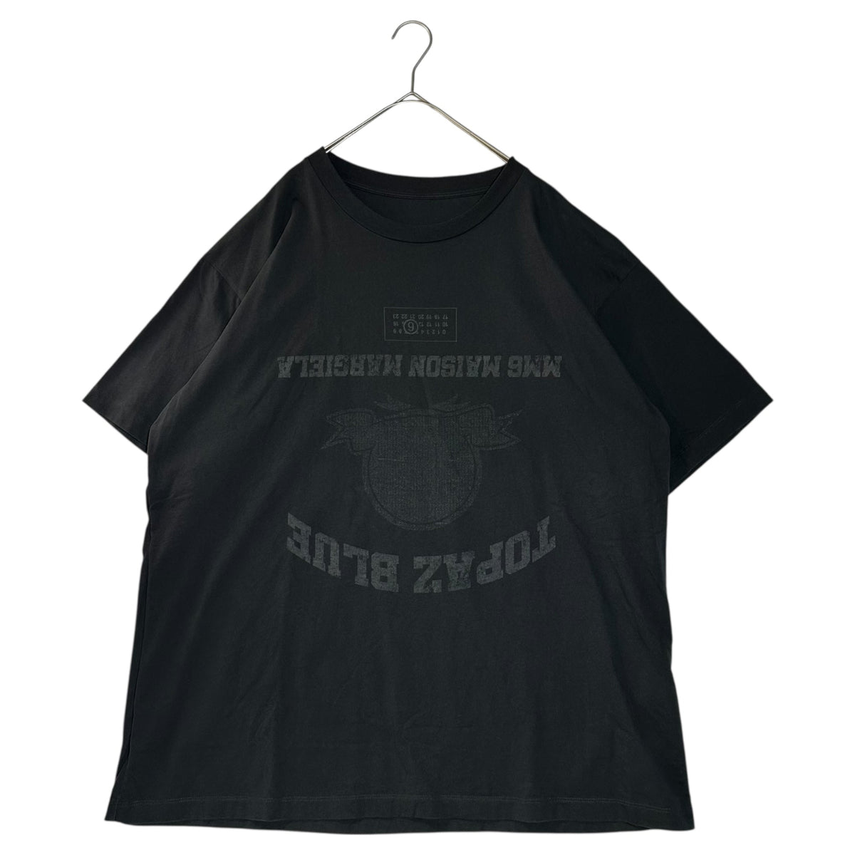 MM6 25SS Topaz Blue T-Shirt Black Oversized Size XL