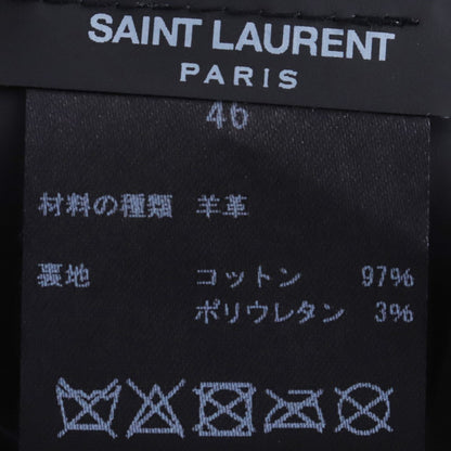 SAINT LAURENT Lamb Leather Skinny Pants Black Size 46