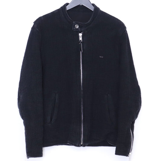 PORTER CLASSIC Sashiko Single Riders Jacket Black Size S