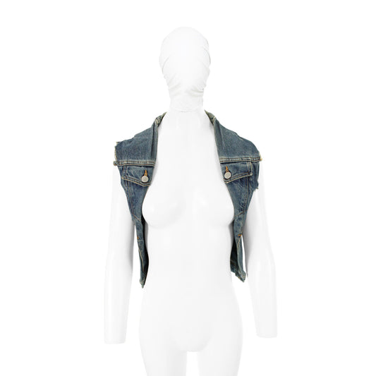 Maison Martin Margiela 2001 S/S Cotton Vest Indigo Size 40