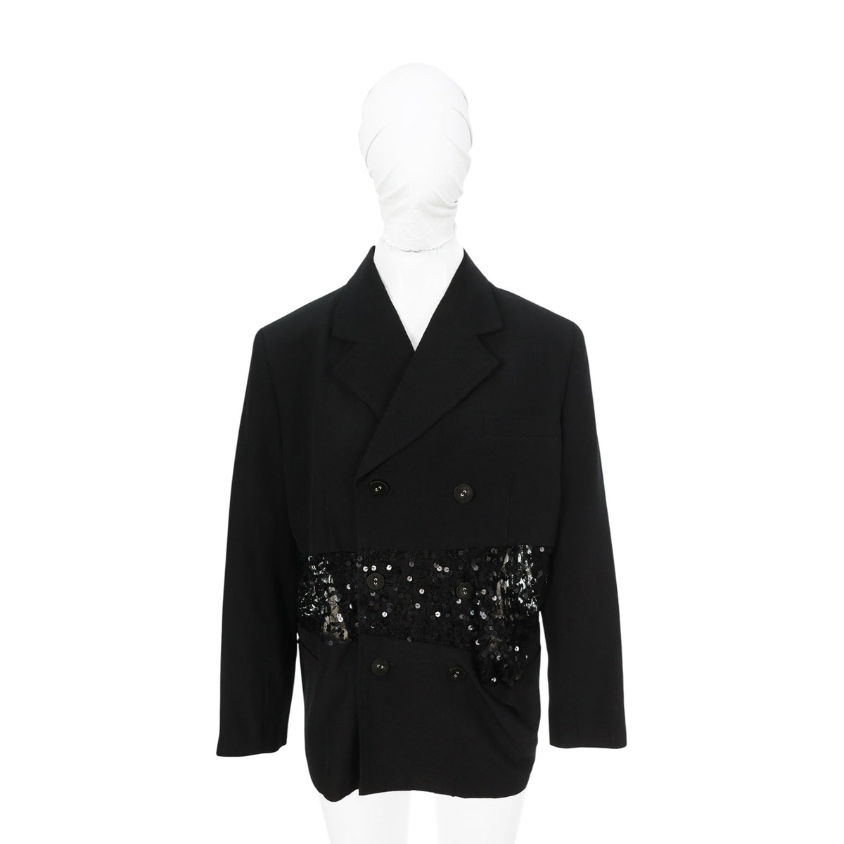 COMME des GARCONS Wool Blend Sequin Jacket Black Size S