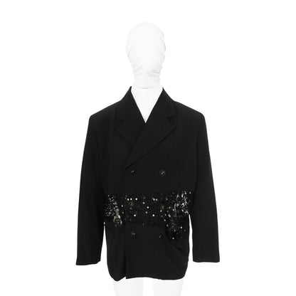 COMME des GARCONS Wool Blend Sequin Jacket Black Size S