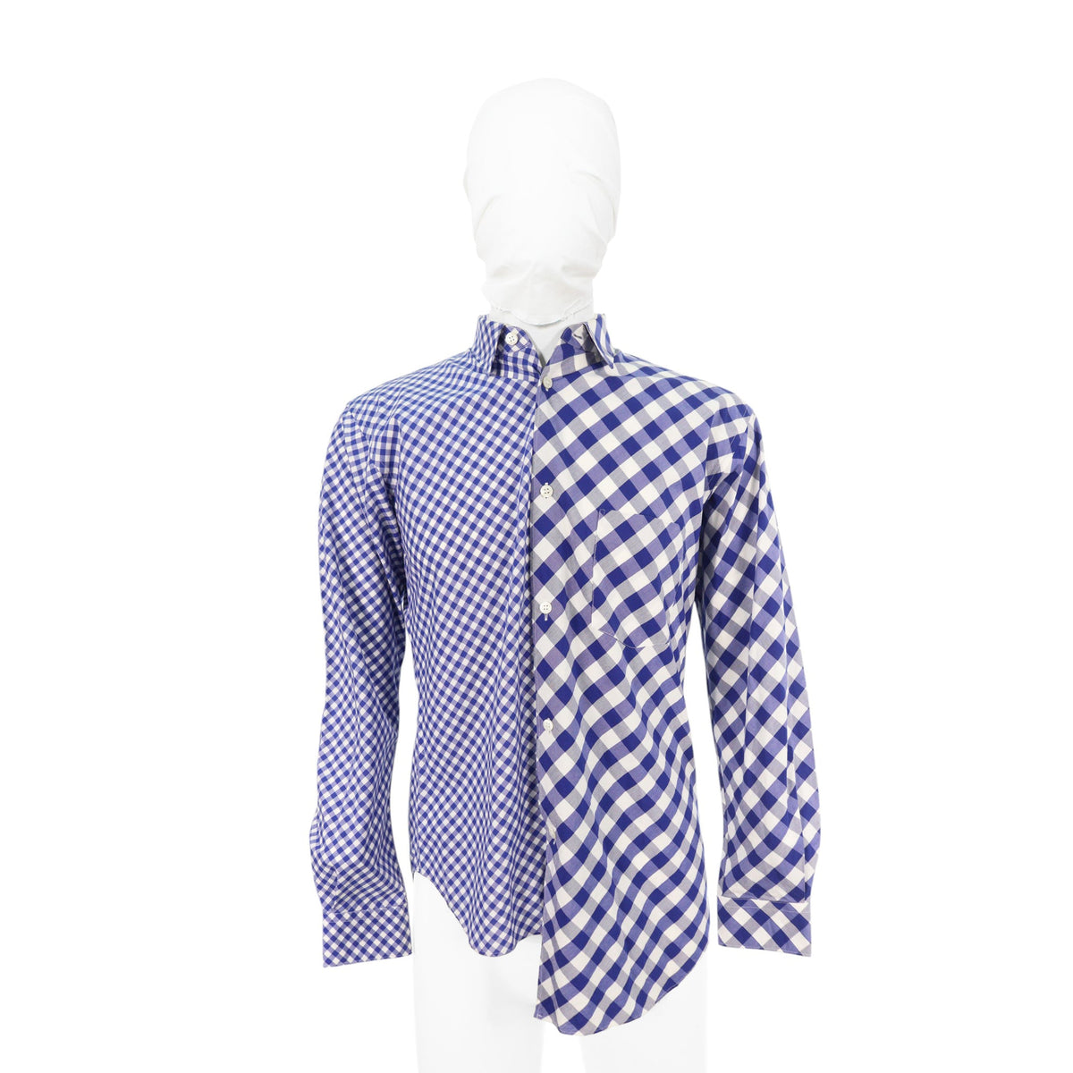 COMME des GARCONS SHIRT 2014 SS Blue White Long Sleeve Shirt Size S