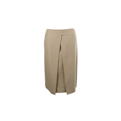 Hermes HERMÈS Beige Wool Skirt Size 40