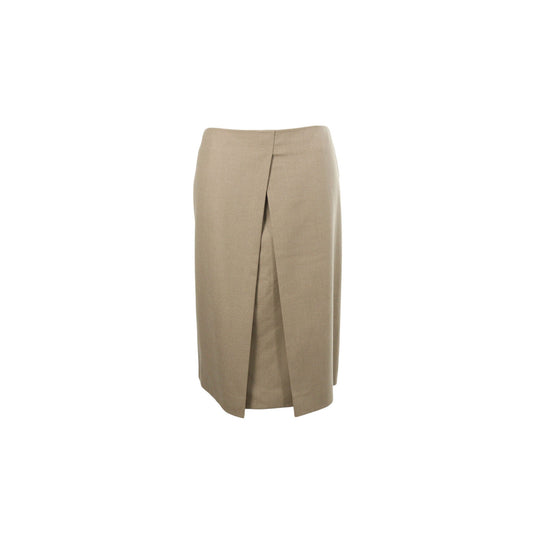 Hermes HERMÈS Beige Wool Skirt Size 40