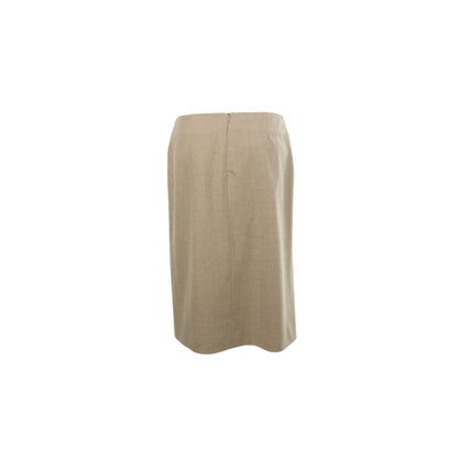 Hermes HERMÈS Beige Wool Skirt Size 40