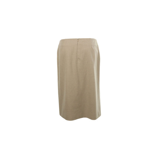 Hermes HERMÈS Beige Wool Skirt Size 40